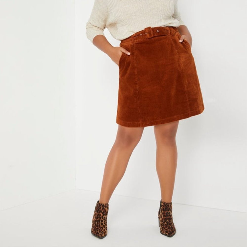 Eloquii Corduroy A-Line Skirt POCKETS 18